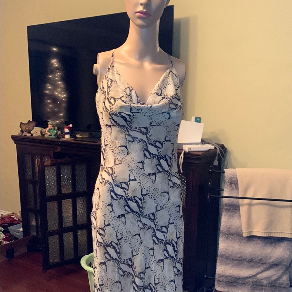 Snake Print Slip Dress